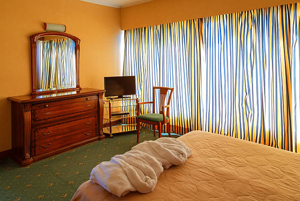istock Vintage classic hotel bedroom interior in modern  resort 625874838