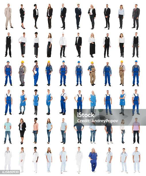 Set Of People With Various Occupations Stock Photo - Download Image Now - White Background, Cut Out, People