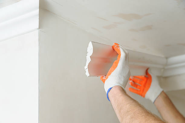 istock Installation of ceiling moldings. 625881214