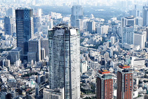 Tokyo,Japan,shooting from a high level; helicopter shot