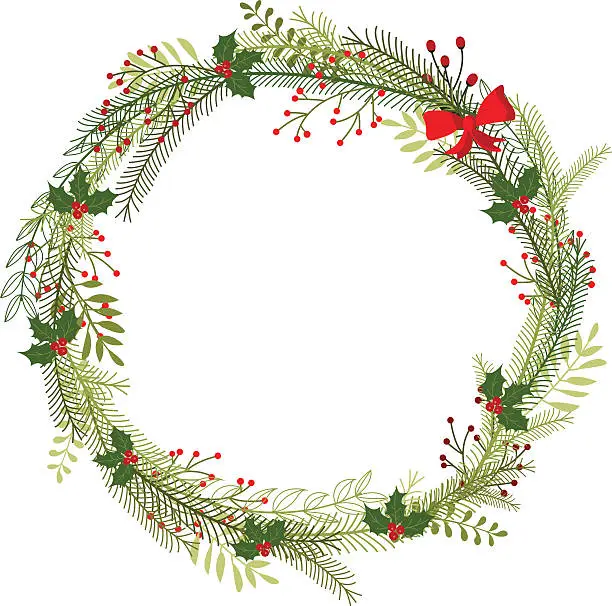 Vector illustration of wreath christmas warm empty