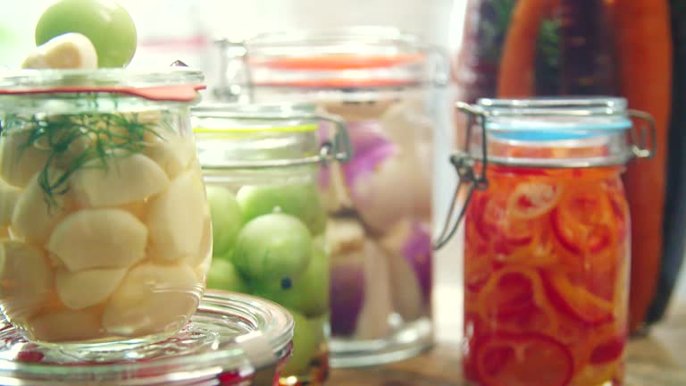 Preserving Organic Vegetables in Jars