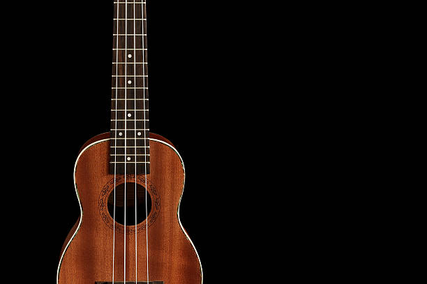The brown ukulele, clipping path stock photo