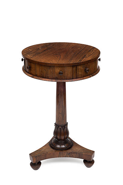 istock A Vintage Wooden Round Drum End Table 625891652