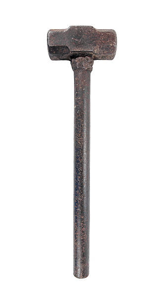 Old rusty sledge hammer isolated on white background Old rusty sledge hammer isolated on white background.Old metal hammer work tool nail wood construction stock pictures, royalty-free photos & images