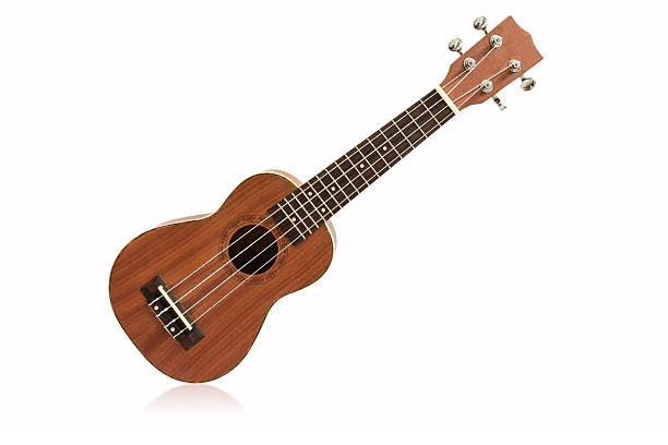 The brown ukulele, clipping path stock photo