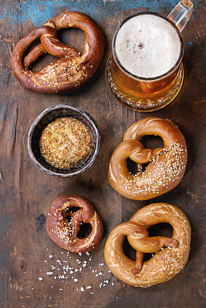 istock Lager beer with pretzels 625895518
