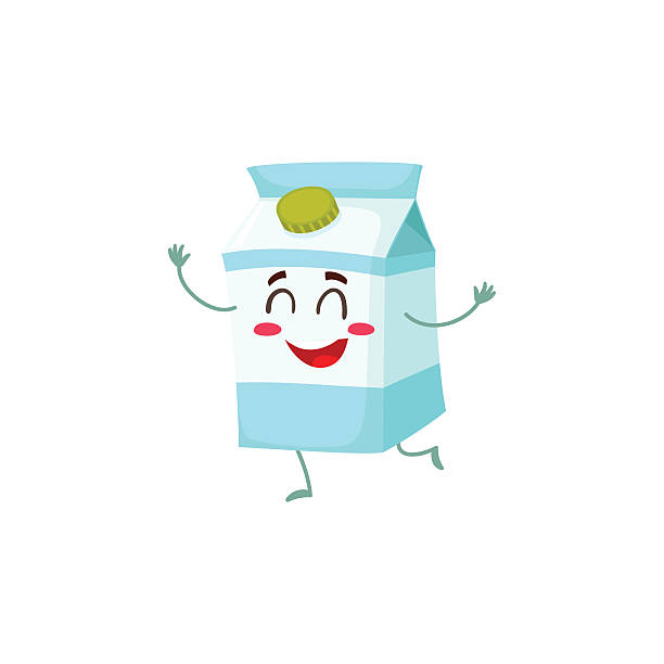 Funny Cute Milk Box Character With A Shy Smile Stock Illustration -  Download Image Now - Milk Carton, Comic Book, Box - Container - iStock