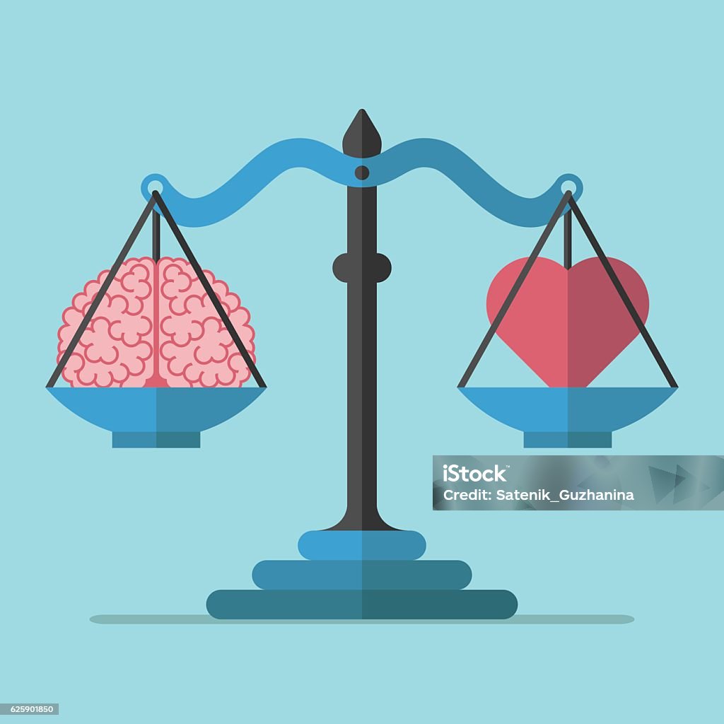 Escamas, cerebro y corazón - arte vectorial de Báscula libre de derechos