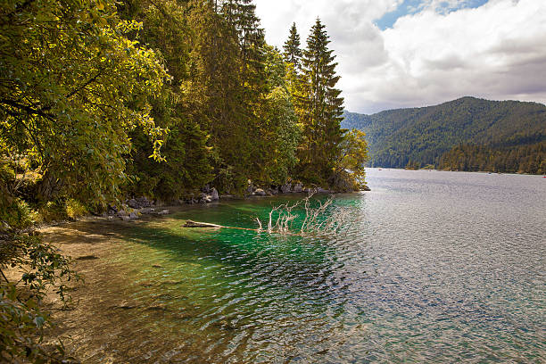 istock Beautiful mountain views from Eibsee lake, Germany 625903134