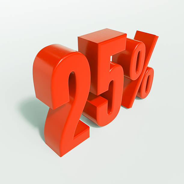 istock Percentage sign, 25 percent 625904736