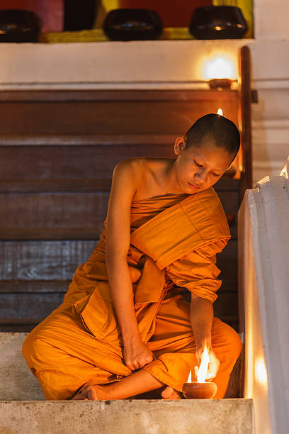 istock Young novice monk at Ayutthaya Province 625906712