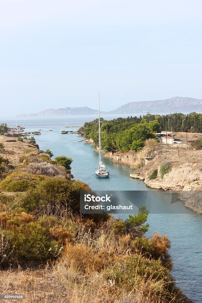 The Isthmus of Corinth The Isthmus of Corinth, Greece Architecture Stock Photo