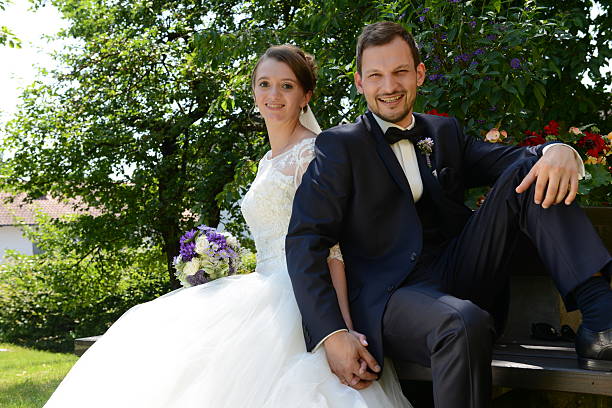 istock Happy young couple bridal shooting 625909418