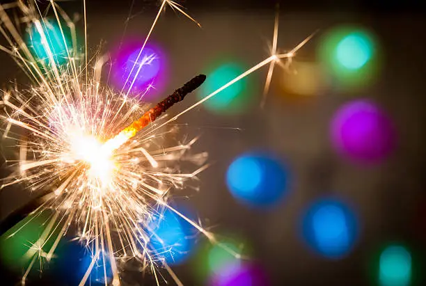 Photo of Sparkler on bokeh background