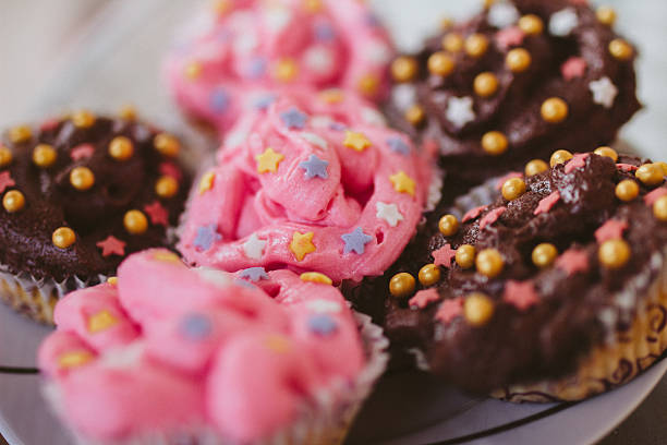 Sweet Homemade cupcakes stock photo