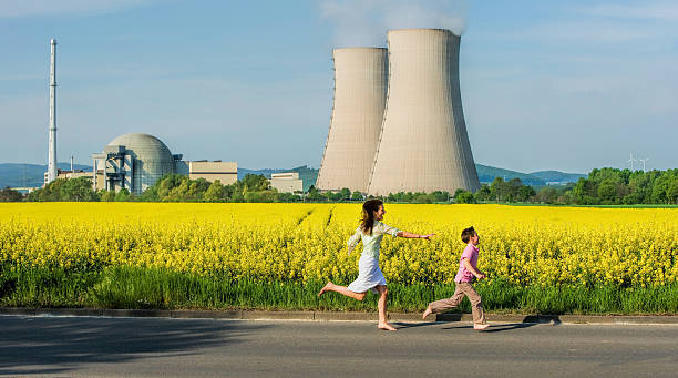 istock Mother and son playing at Nuclear Power Plant 625915890