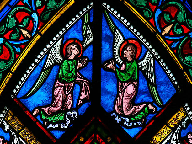 An angel in stained glass from a 125+_year old church window.