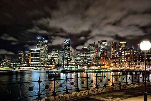 istock Sydney Harbour cityscape by night 625918348