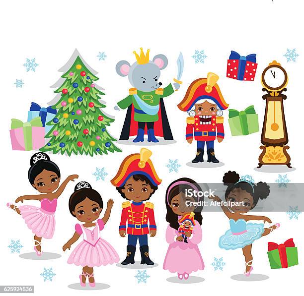 Set Cartoon Christmas Characters For Fairy Tale Nutcracker Stock Illustration - Download Image Now