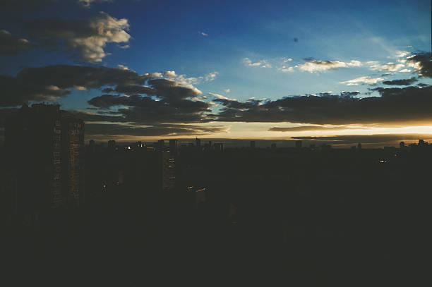 istock Sky city background sunshine, sun rays 625924600