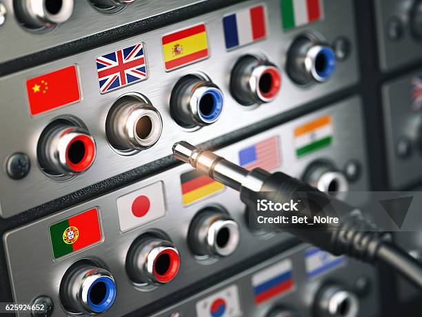 Select Language Learning Translate Languages Or Audio Guide Co Stock Photo - Download Image Now