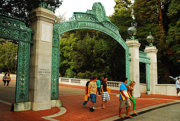 Students at Cal Berkeley stock photo