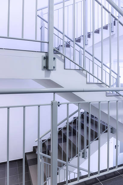 istock Modern staircase in apartment building 625927320