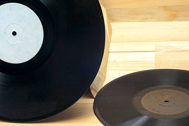 istock Browsing through vinyl records collection. Music background. Copy space 625927470