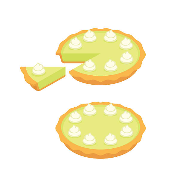 illustrations, cliparts, dessins animés et icônes de tourte au citron vert - key lime pie dessert pie pastry