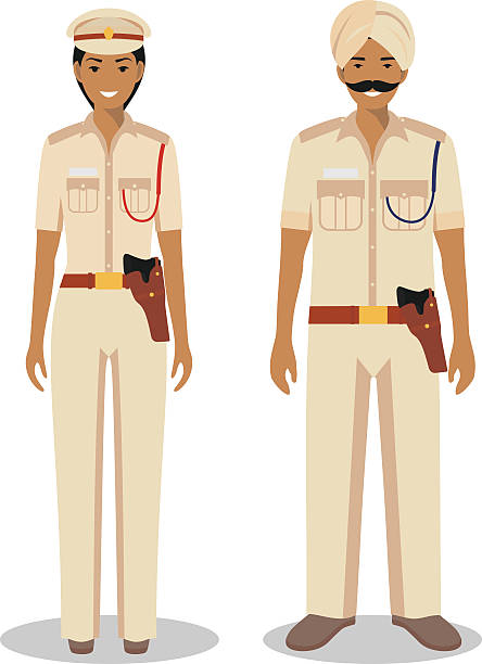 Couple Of Indian Policeman And Policewoman Standing Together Police Concept  Stock Illustration - Download Image Now - iStock