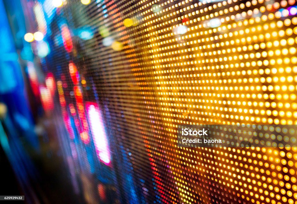 Stock market price display Display of stock market price display in a street at night. LED Light Stock Photo