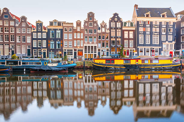 istock Amsterdam canal Singel with dutch houses 625929448