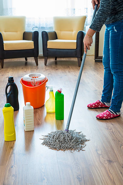istock Housewife doing housekeeping in the room 625930010