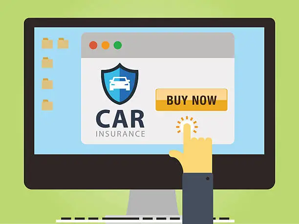 Vector illustration of Buying Car Insurance