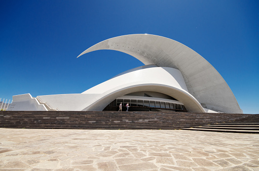 Tenerife, Spain - May 31, 2015: Auditorio de Tenerife - futuristic and inspired in organic shapes, building designed by Santiago Calatrava Valls on May 31, 2015 in Santa Cruz de Tenerife, Canary Islands, Spain