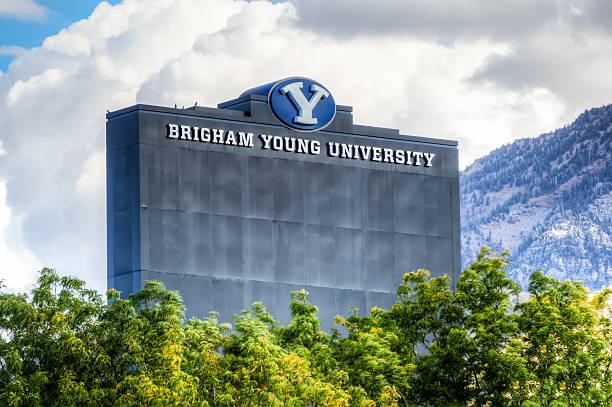 LaVell Edwards Stadium on Campus of Brigham Young University. Provo, United States - October 2, 2016: LaVell Edwards Stadium on the campus of Brigham Young University. BYU is a private research university owned by The Church of Jesus Christ of Latter-day Saints. brigham young university stock pictures, royalty-free photos & images