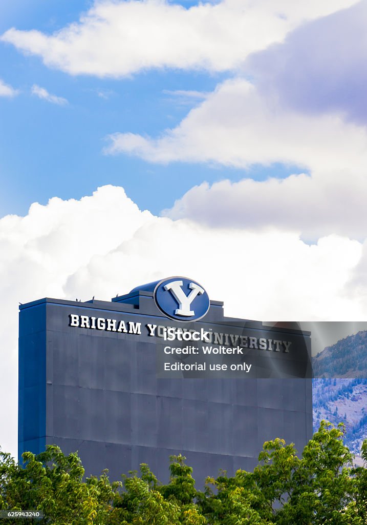 LaVell Edwards Stadium on Campus of Brigham Young University Provo, United States - October 2, 2016: LaVell Edwards Stadium on the campus of Brigham Young University. BYU is a private research university owned by The Church of Jesus Christ of Latter-day Saints. Brigham Young University Stock Photo