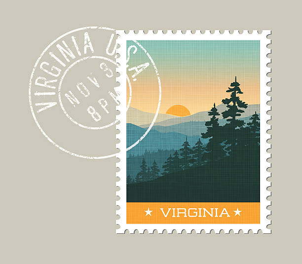 illustrazioni stock, clip art, cartoni animati e icone di tendenza di illustrazione delle panoramiche great smoky mountains. virginia, stati uniti - great smoky mountains illustrations