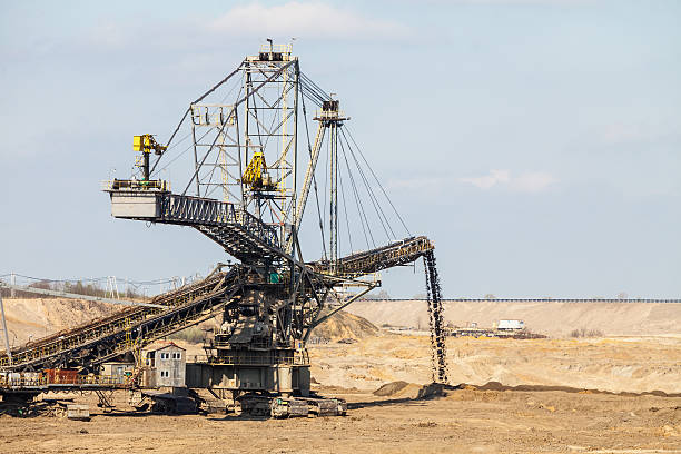 istock Opencast brown coal mine. Giant excavator. 625944776