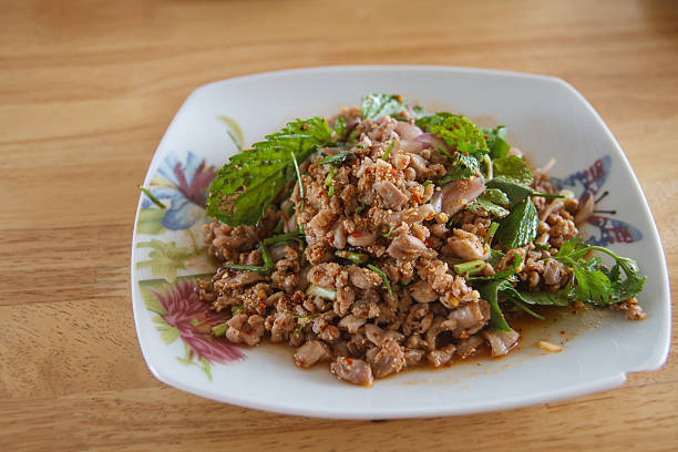 istock Spicy minced chicken salad 625945490