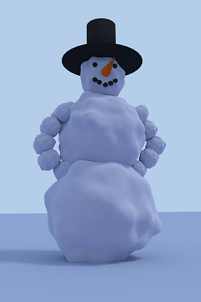 istock 3D rendering of a smiling snowman 625946536