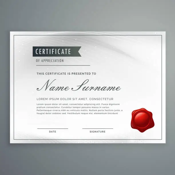 Vector illustration of certificate of appreciation template design in modern clean styl