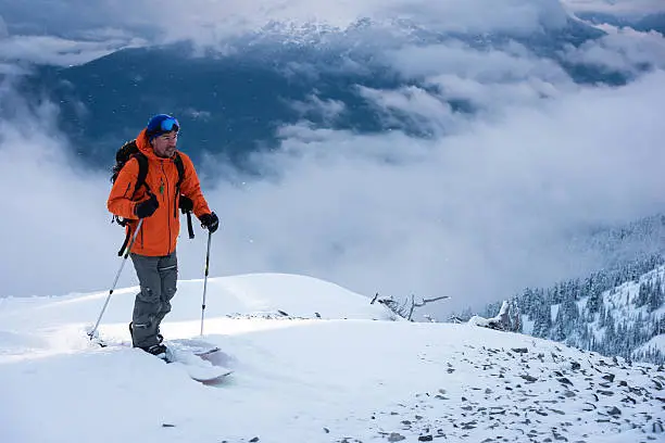 Splitboard touring in the backcountry