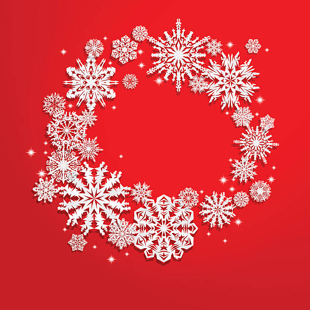 Christmas and New Years background with snowflakes vector art illustration