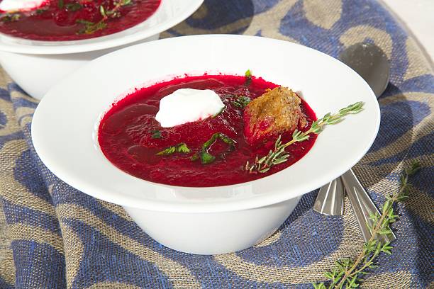 istock Winter vitamin cream soup with red beetroot 625963040