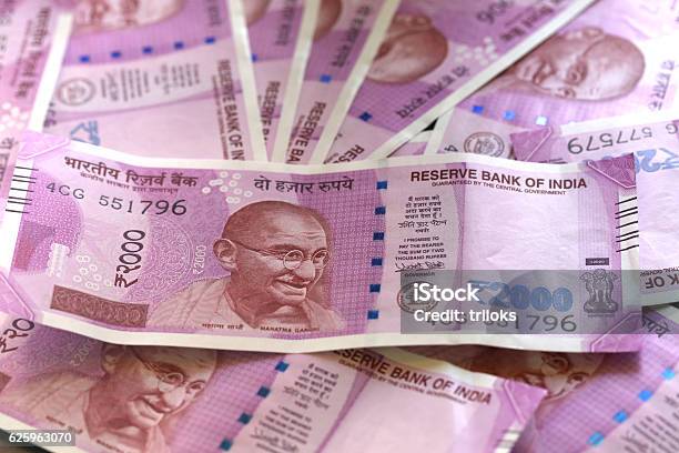 New Indian Currency Rupees Stock Photo - Download Image Now - 2000, Indian Currency, India