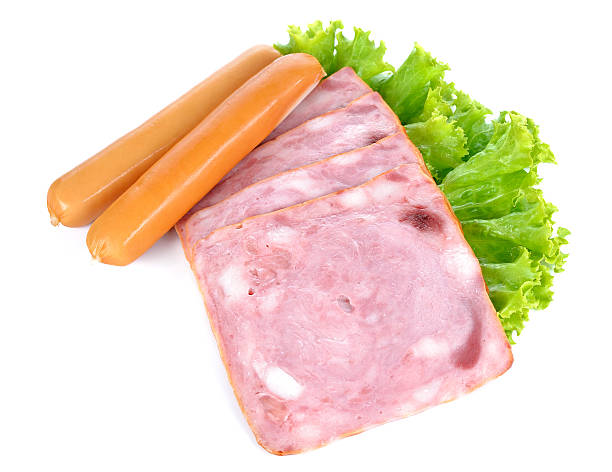 istock ham and sausages isolated on white background 625963376
