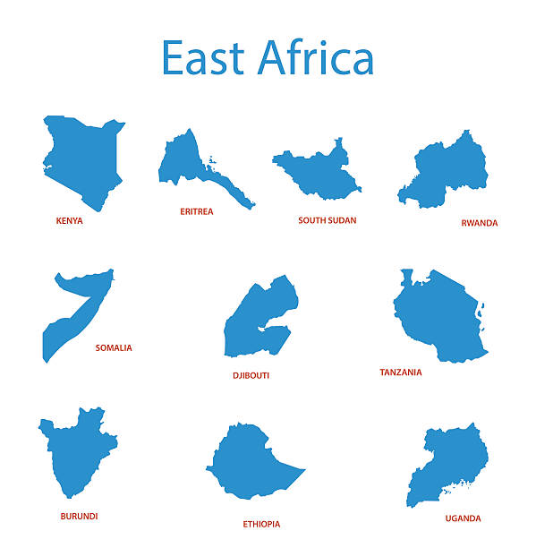 東アフリカ - 地域のベクトルマップ - silhouette ethiopia map cartography点のイラスト素材／クリップアート素材／マンガ素材／アイコン素材