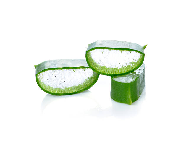 istock aloe vera leaf and slices isolated on white background 625969600